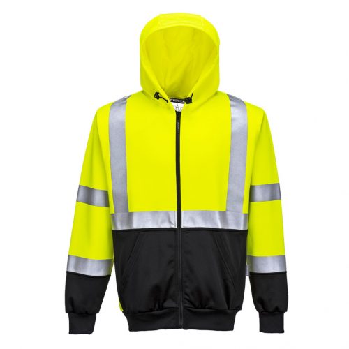 B315YBR5XL Portwest Hi-Vis kéttónusú kapucnis pulóver