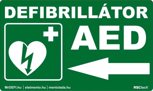 DEFIBRILLÁTOR IRÁNYÍTÓ TÁBLA - BAL