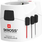 SKROSS PRO Light világutazó hálózati csatlakozó átalakító ,földelt, és USB töltő 1A USB és 1C USB bemenettel