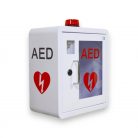 BELTÉRI FEHÉR ZÁRHATÓ, RIASZTÓS FALI SZEKRÉNY AED DEFIBRILLÁTOR TÁROLÁSÁHOZ